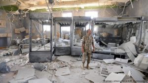 Destroyed interior of the museum (by Deutsche Welle)