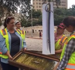 Part of a Mexican sword discovered in Alamo