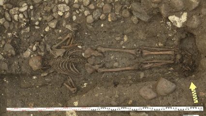 Discovery of a 300-year-old grave of a man buried face down from Switzerland