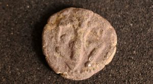 Coin with a minotaur found at the site (by Il Mattino di Padova)