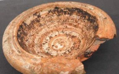 Bird bath bowl turned out to be an ancient Roman mortarium