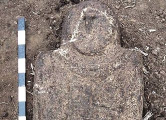 Scythian stele found in a mound