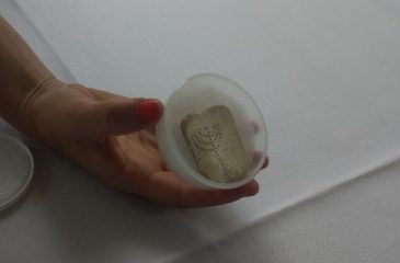 Mother-of-pearl menorah etching found in ancient Roman temple
