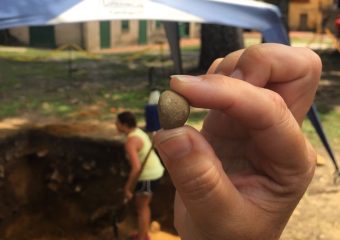 Lead ball indicates the site of Revolutionary War trenches