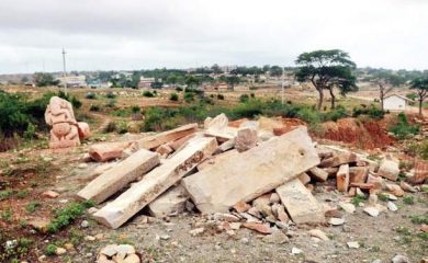 Ancient temple collapses due to illegal digging
