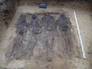Grave of German soldiers bound with cord found